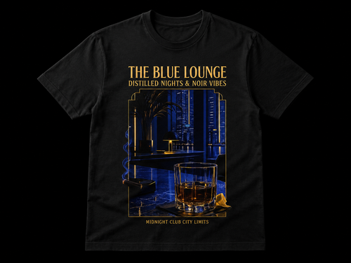 THE BLUE LOUNGE – „Midnight Noir“ Premium Heavyweight T-Shirt